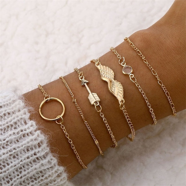 4 Pcs/set Leaves Bracelet