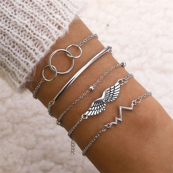 4 Pcs/set Leaves Bracelet