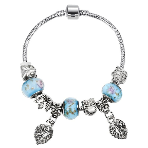 Crystal Charm Silver Bracelet