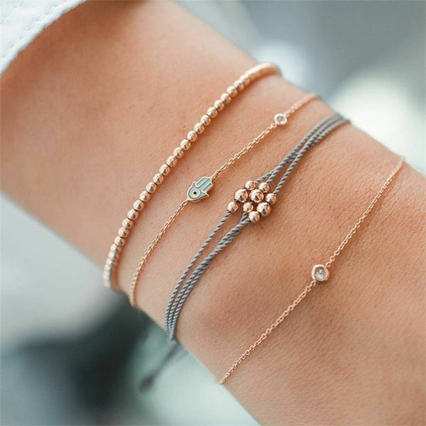 4 Pcs/set Leaves Bracelet