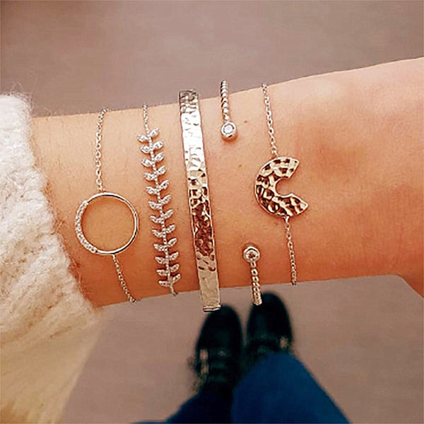 4 Pcs/set Leaves Bracelet