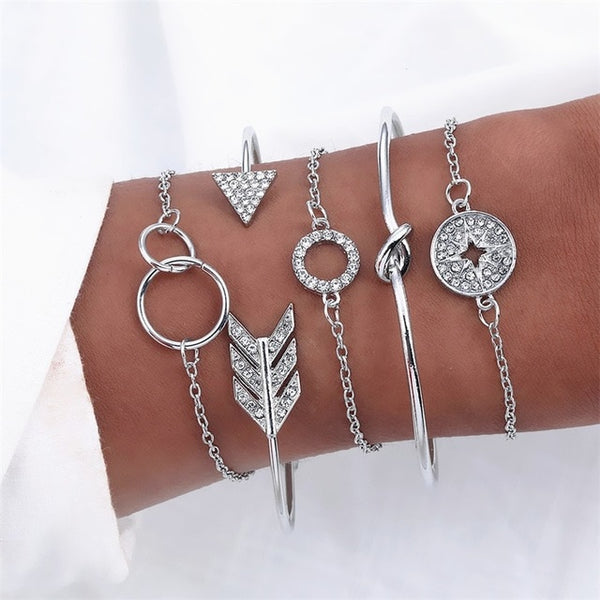 4 Pcs/set Leaves Bracelet