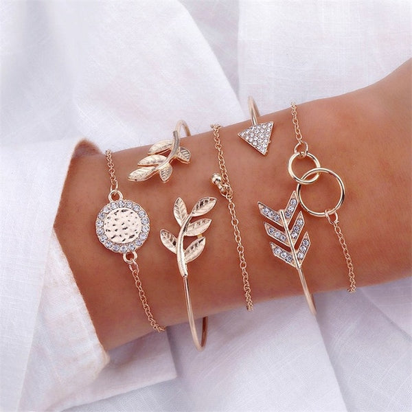 4 Pcs/set Leaves Bracelet