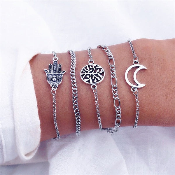 4 Pcs/set Leaves Bracelet