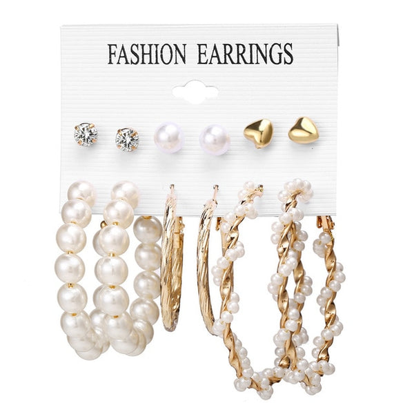 Pearl Earrings Set