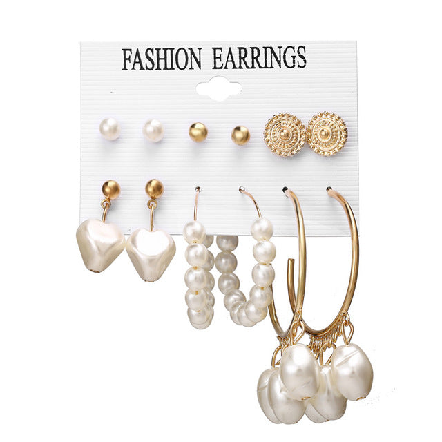 Pearl Earrings Set