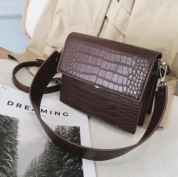 Crocodile Pattern Shoulder Bag