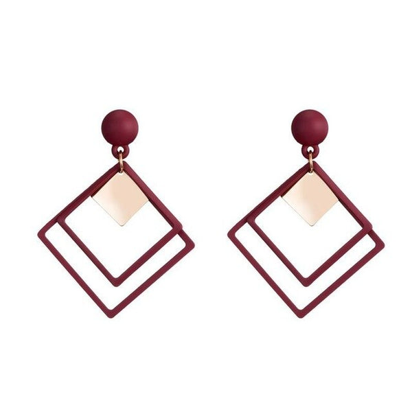 Geometric Square Earrings