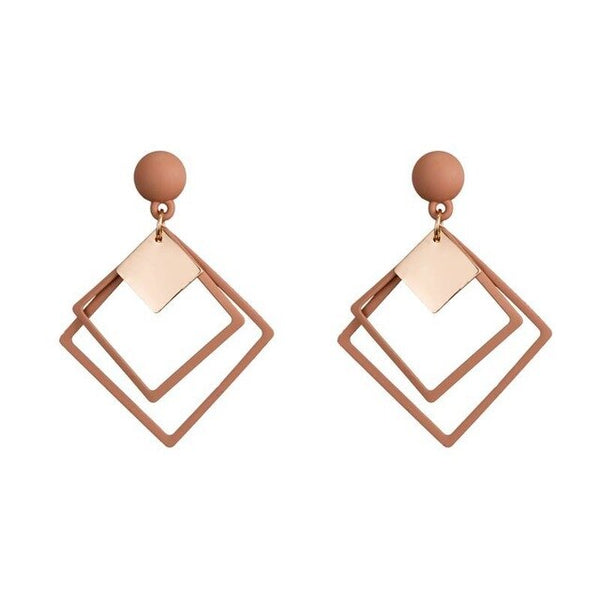 Geometric Square Earrings