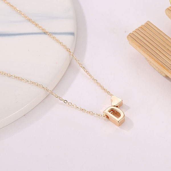 Tiny Heart Letter Necklace