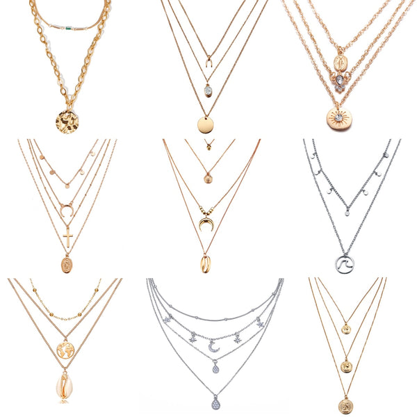 Multilayer Crystal Necklaces