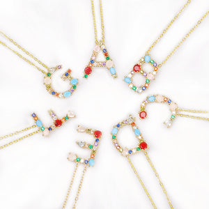 Multicolor Letter Necklace