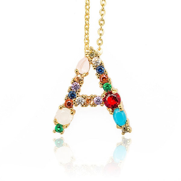 Multicolor Letter Necklace