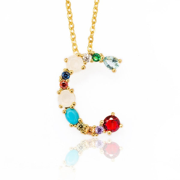 Multicolor Letter Necklace