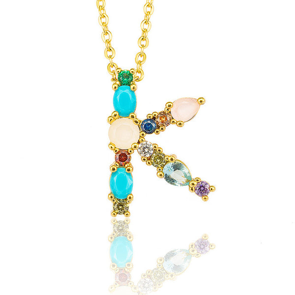 Multicolor Letter Necklace