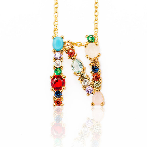 Multicolor Letter Necklace