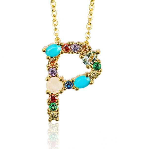 Multicolor Letter Necklace