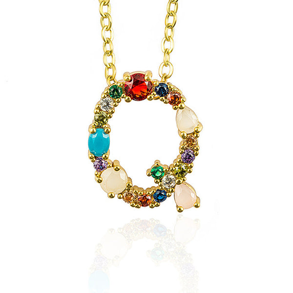 Multicolor Letter Necklace