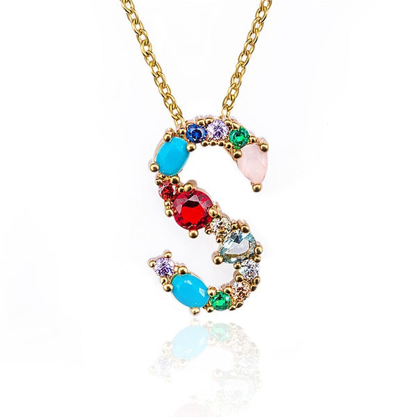 Multicolor Letter Necklace