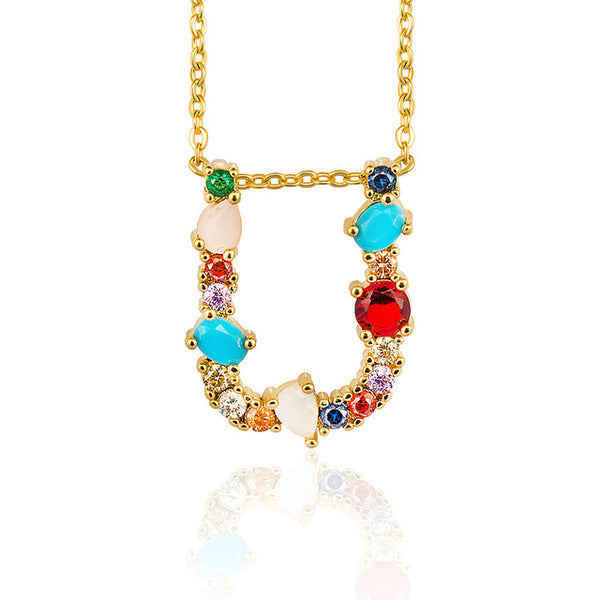 Multicolor Letter Necklace