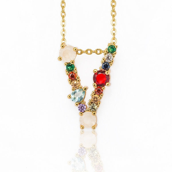 Multicolor Letter Necklace