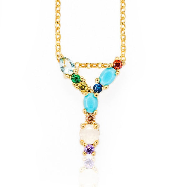 Multicolor Letter Necklace