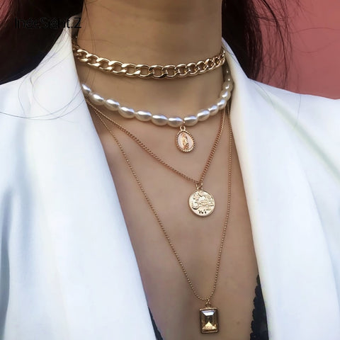 Multi Layered Pearl Chokers