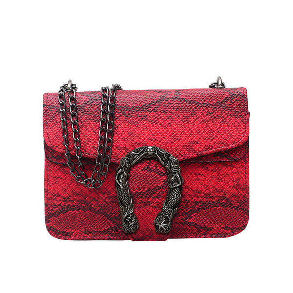 Snake Print Messenger Bag