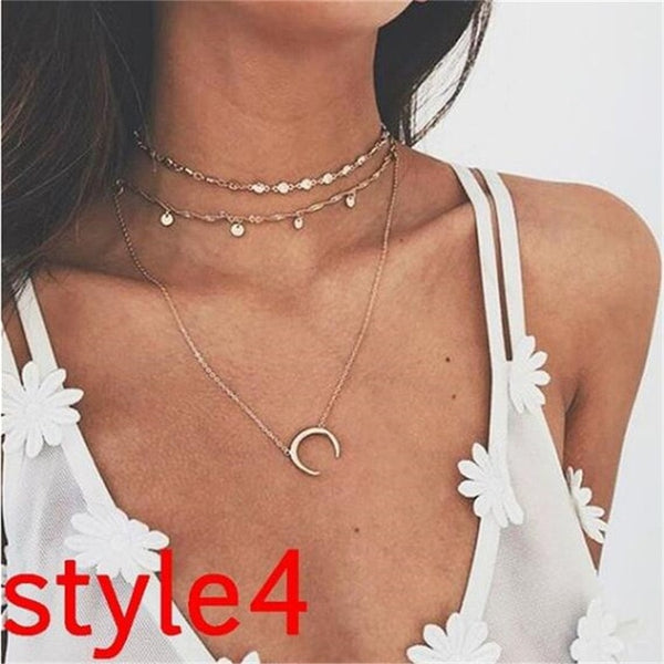 Multilayer Crystal Necklaces