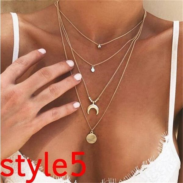 Multilayer Crystal Necklaces