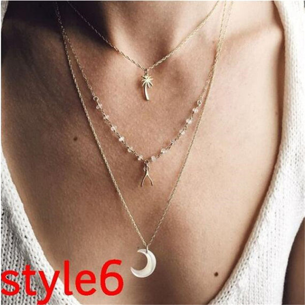 Multilayer Crystal Necklaces