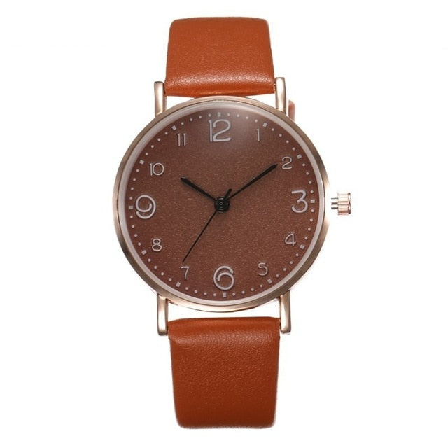 Leather Quartz WristWatch