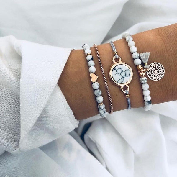 Marble Stone Bracelet Sets