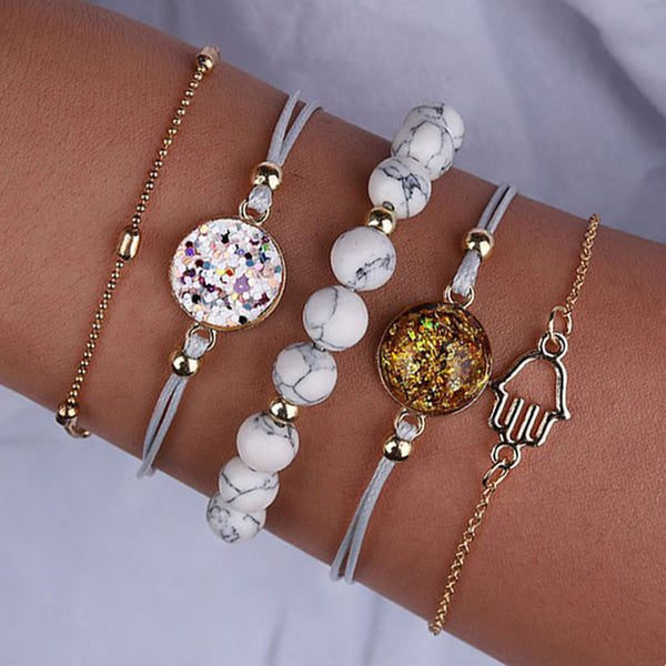 Marble Stone Bracelet Sets