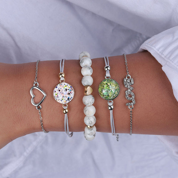 Marble Stone Bracelet Sets