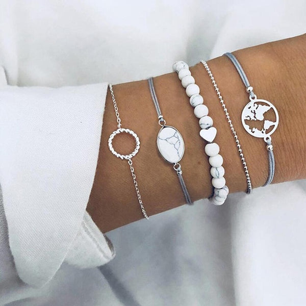 Marble Stone Bracelet Sets