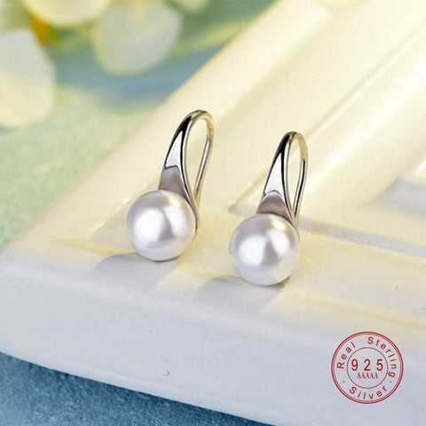 Big Pearl Earrings 925 Sterling Silver