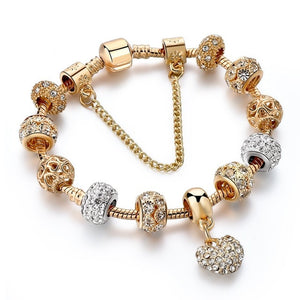 Crystal Heart Charm Bracelets