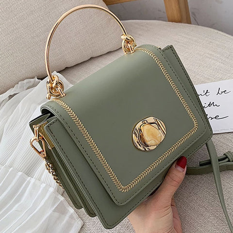 Solid color Leather Mini Bag