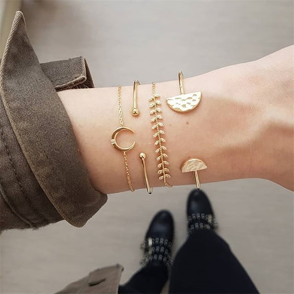 4 Pcs/set Leaves Bracelet